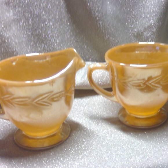 Fire King Kitchen 93s Fire King Sheaves Of Wheat Peach Lustre Set